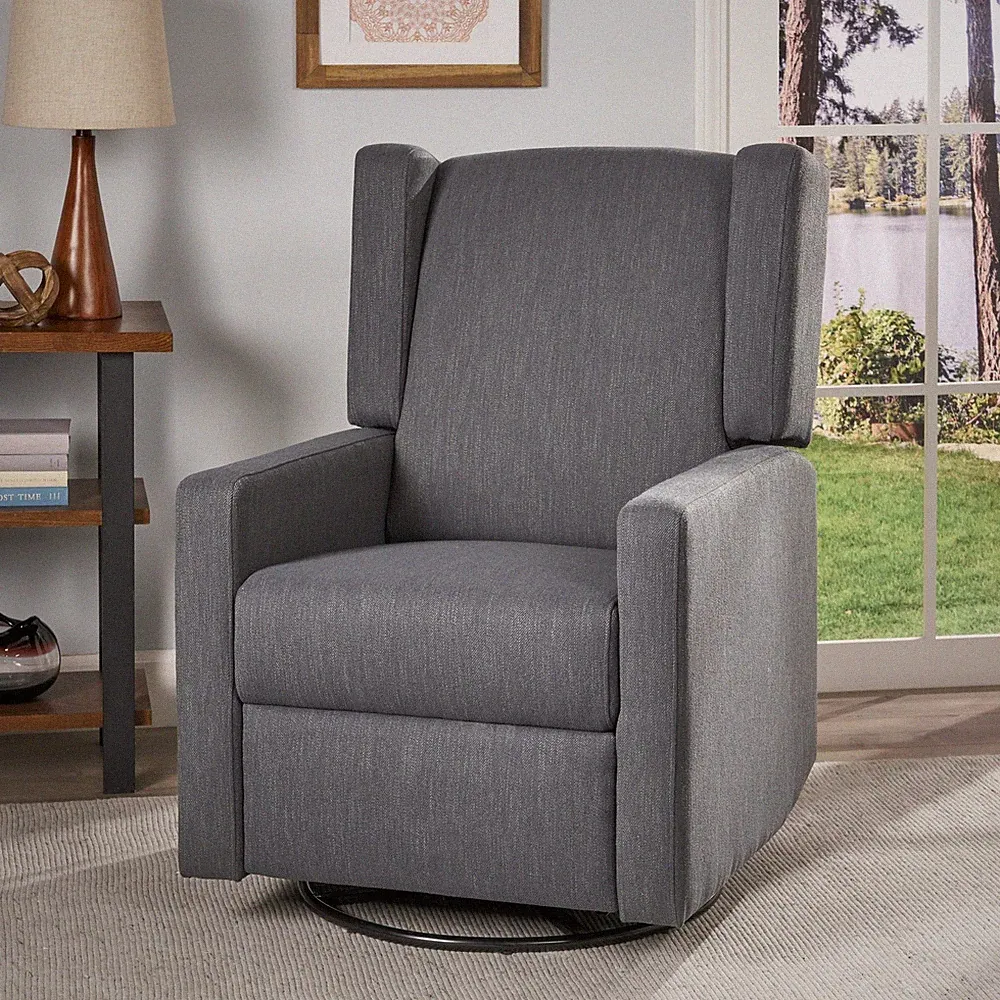 Contemporary Fabric Upholstered Swivel Recliner