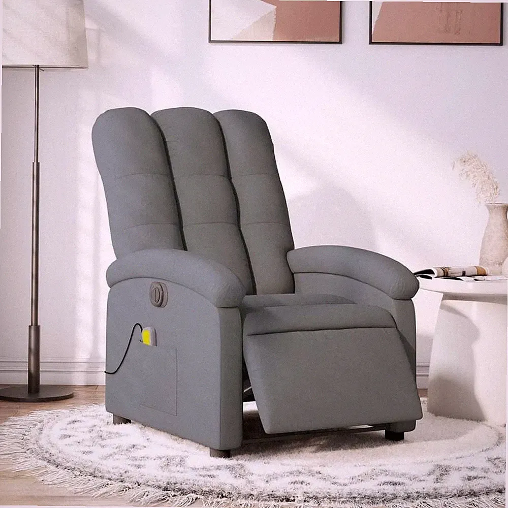 Electric Massage Recliner Chair Dark Gray Fabric