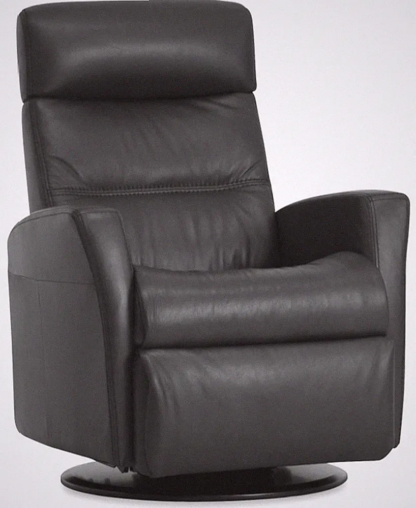IMG Divani RG325 Large Manual Relaxer Recliner Chair Sauvage Charcoal Leather