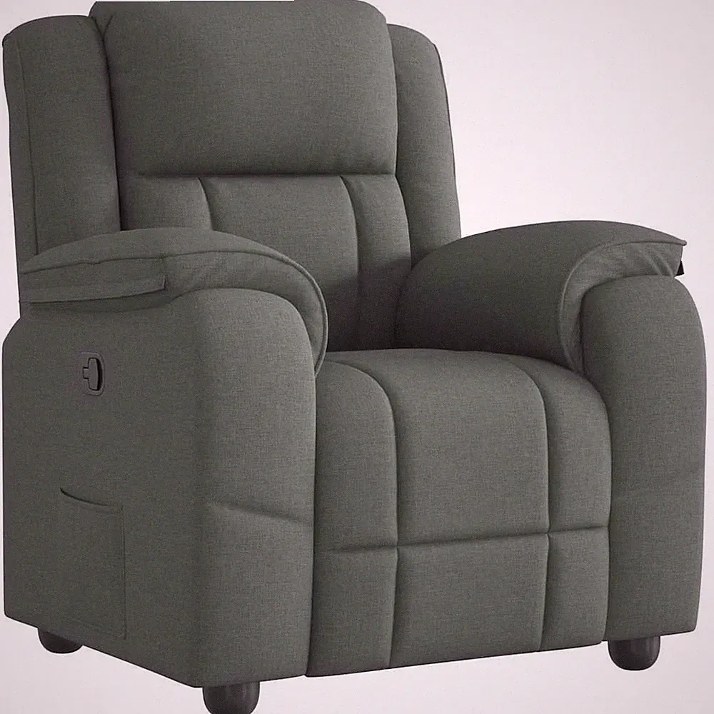 Recliner Chair Dark Grey Fabric