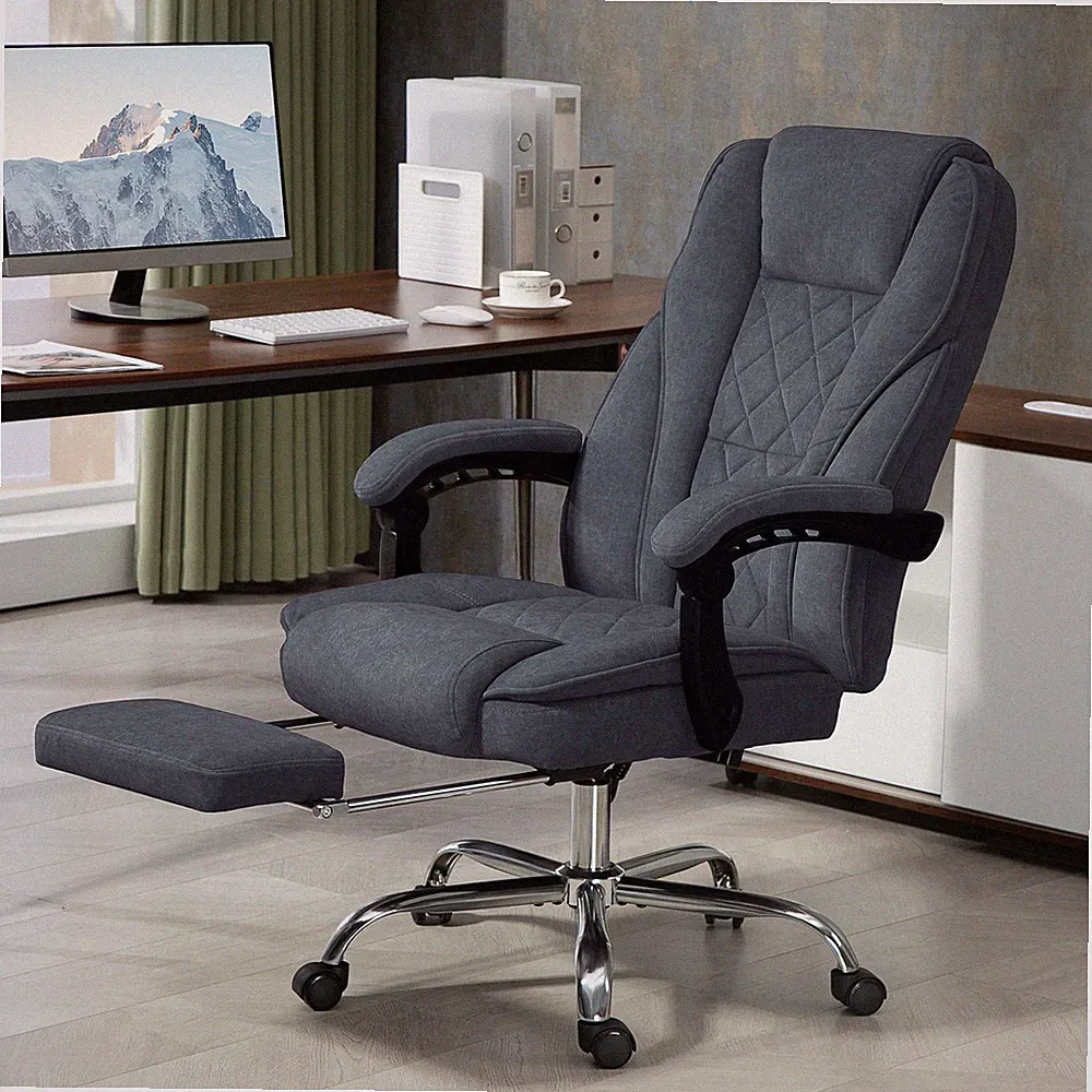 Vinsetto Massage Office Chair, Heated Reclining Desk Chair with Footrest