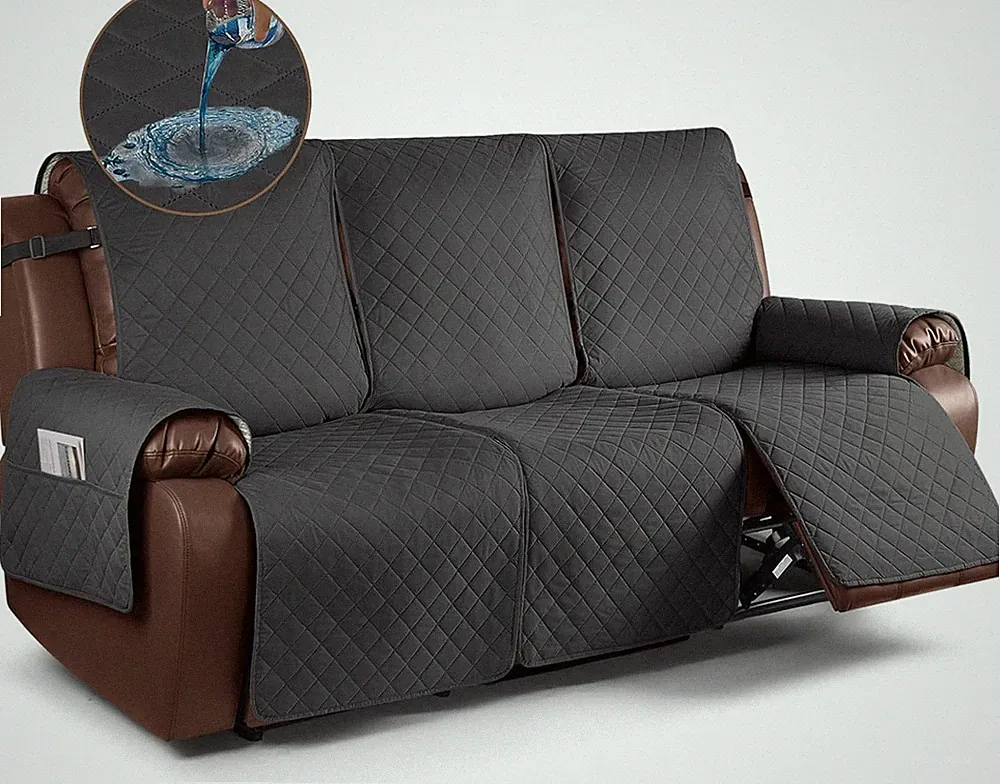 Waterproof Recliner Sofa Cover - Non-Slip 3 Seat Protector for Pets & Kids
